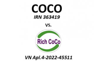 Đơn đăng ký nhãn hiệu “Rich CoCo, hình” bị phản đối